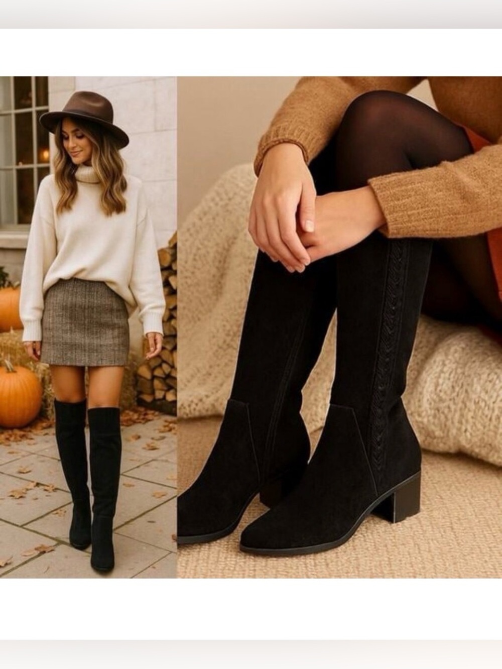VINCE CAMUTO Bendra Tall Boot Over the Knee Black Suede 6 MSRP $238